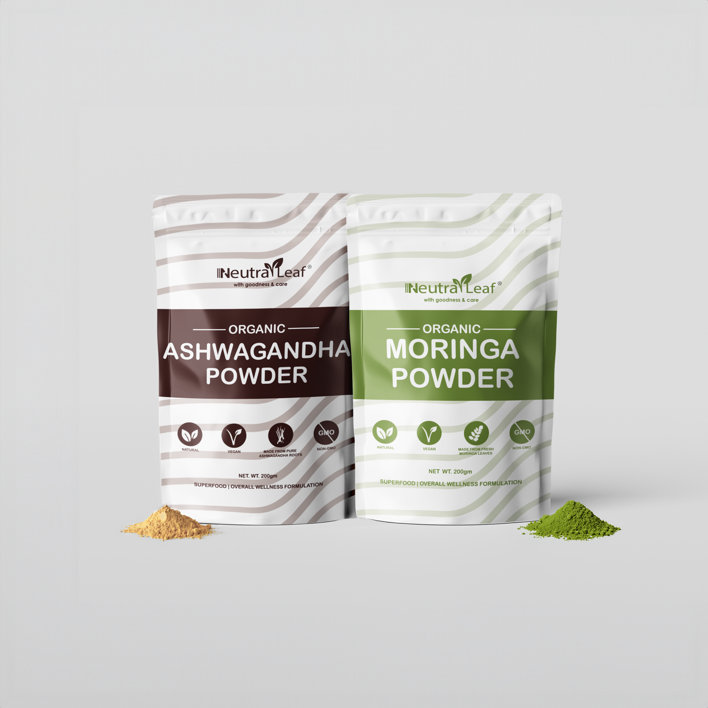 Stress Buster Combo- Ashwagandha Powder 200gm and Moringa Powder 500gm
