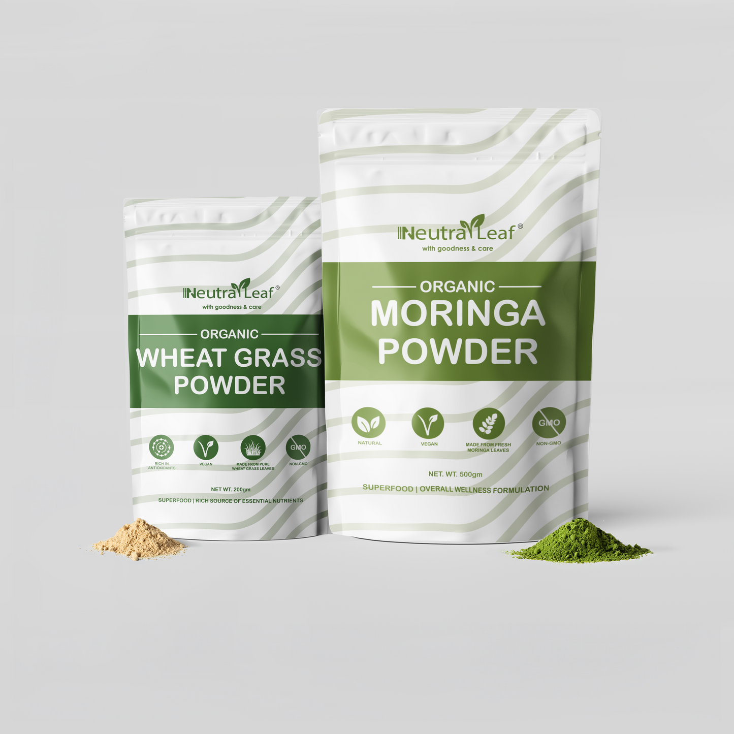 Detox Greens Combo- Moringa Powder 500gm and Wheatgrass Powder 200gm