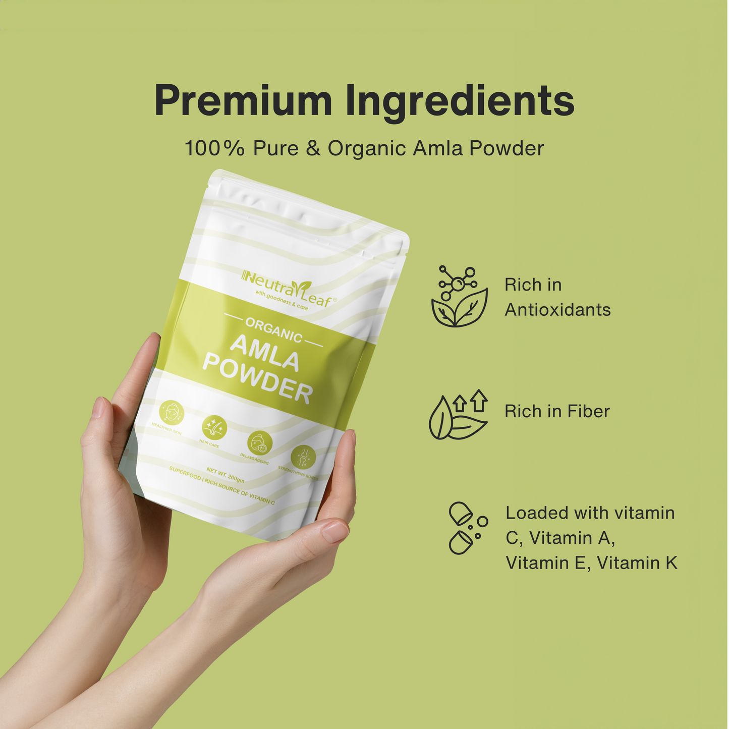 NeutraLeaf Nature Amla Powder | 200 g For Improving Hair Quality & Growth