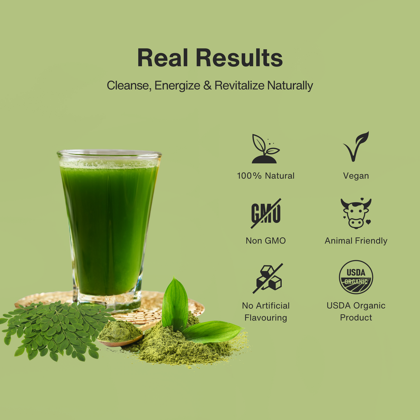 Detox Greens Combo- Moringa Powder 500gm and Wheatgrass Powder 200gm