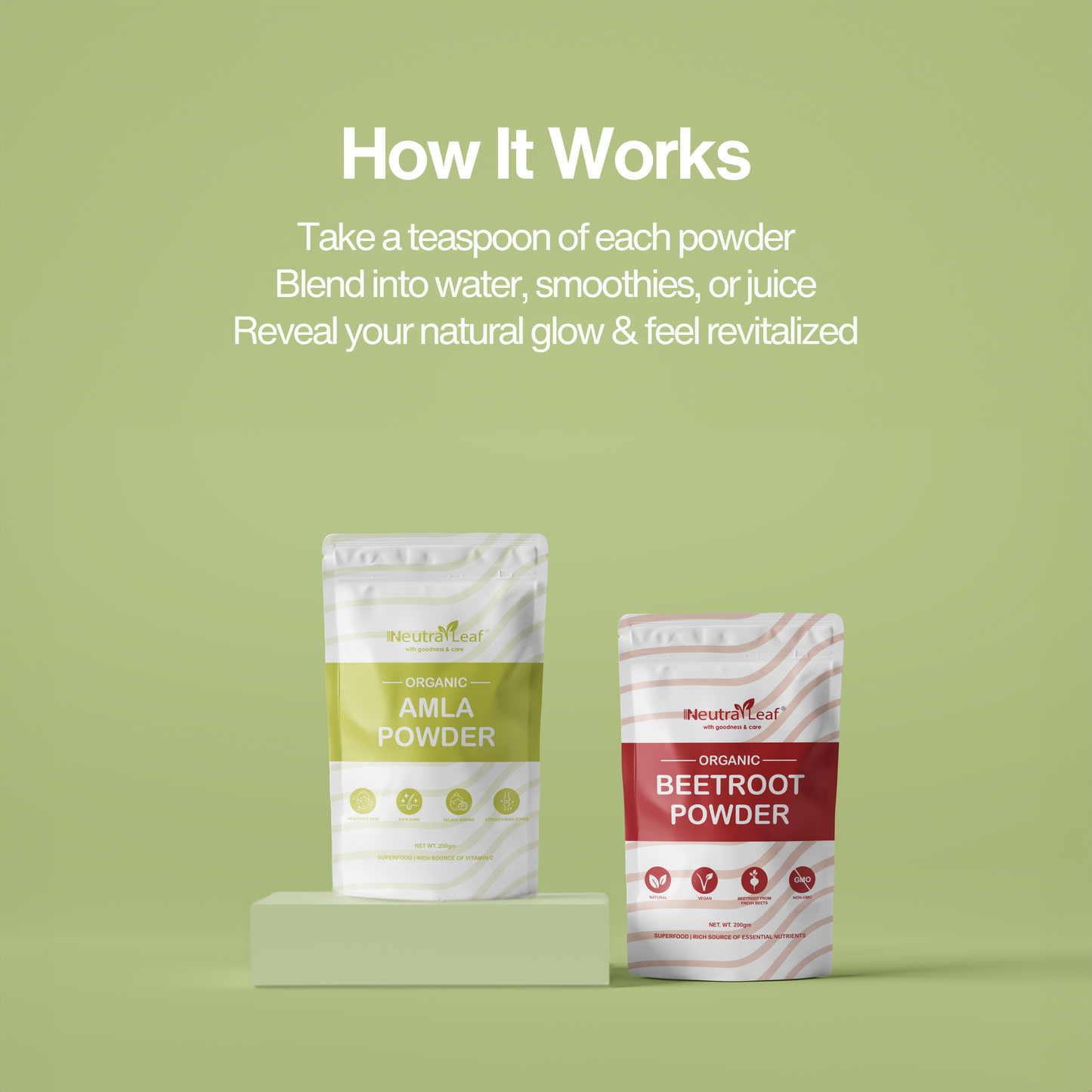 NeutraLeaf Daily Glow Bundle :- Amla Powder | Beetroot Powder | Hair Enhances Muscle Strength| Boosts Energy | Blood Pressure Management