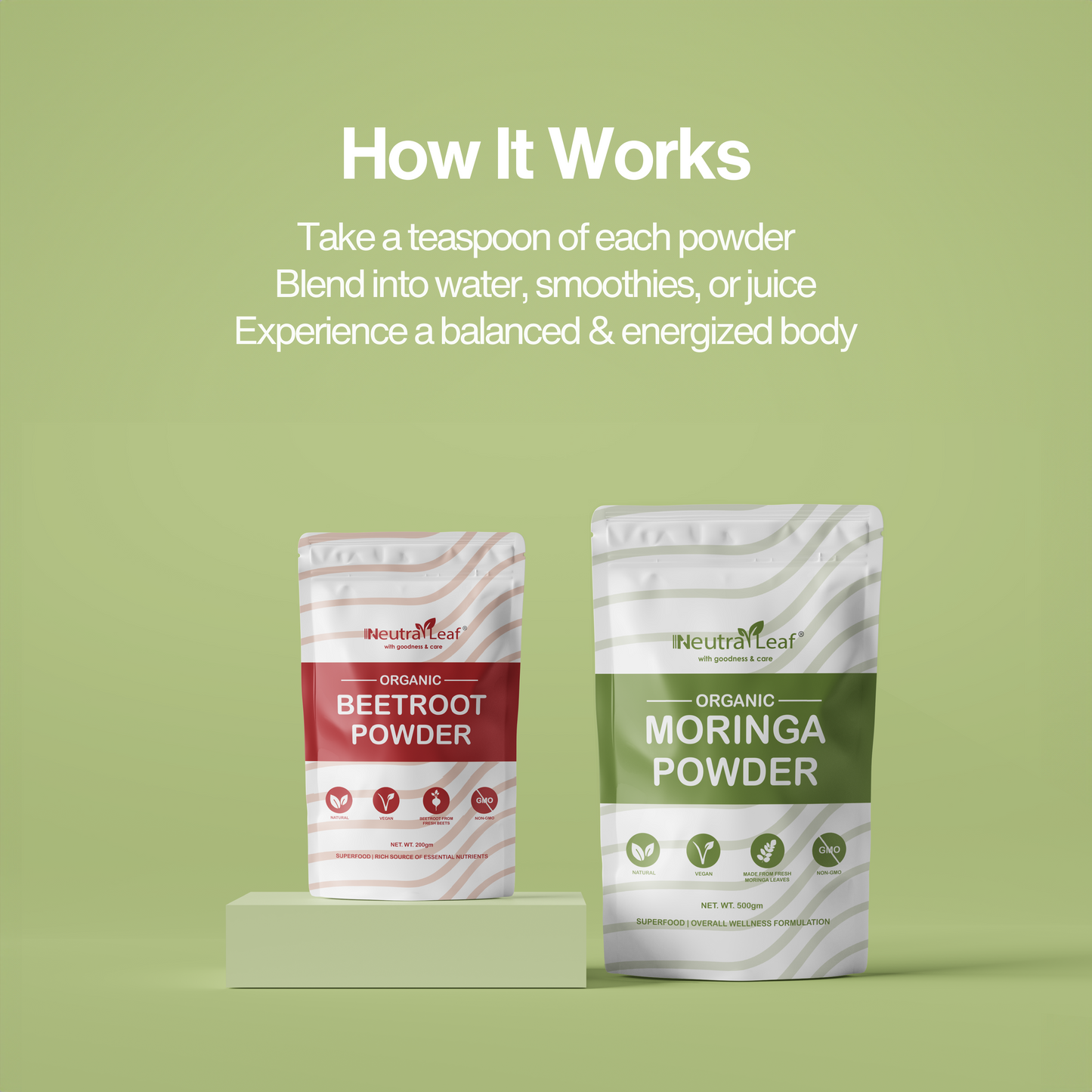 Healthy Skin & Energy Booster combo- Moringa Powder 500gm and Beetroot Powder 200gm