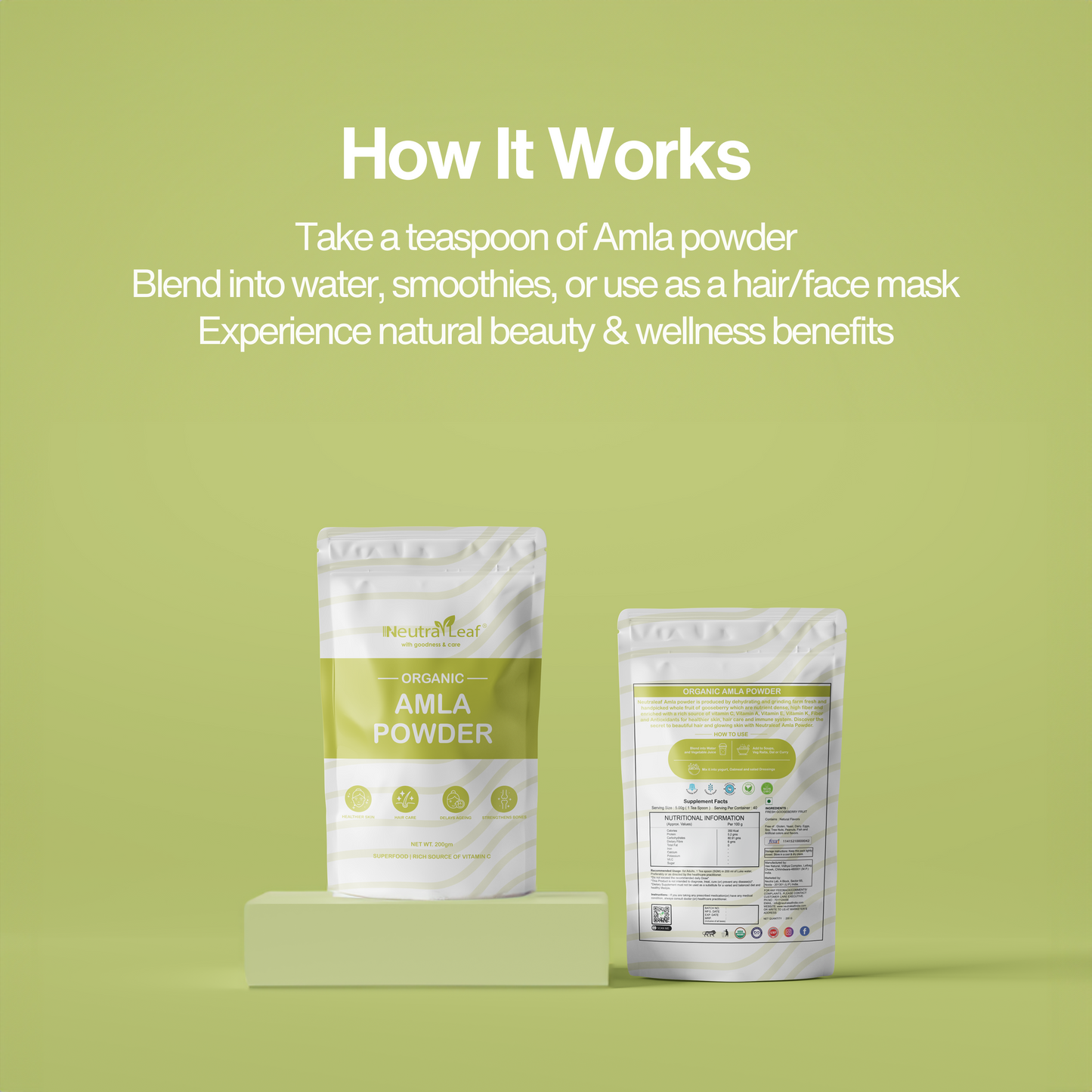 NeutraLeaf Nature Amla Powder | 200 g For Improving Hair Quality & Growth