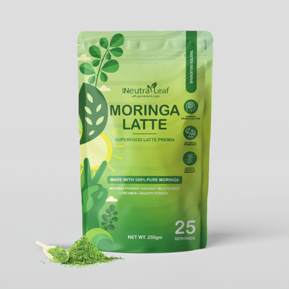 NeutraLeaf Moringa Latte – Rich in Antioxidants & Plant Protein (Tastes Delicious!) (250g)