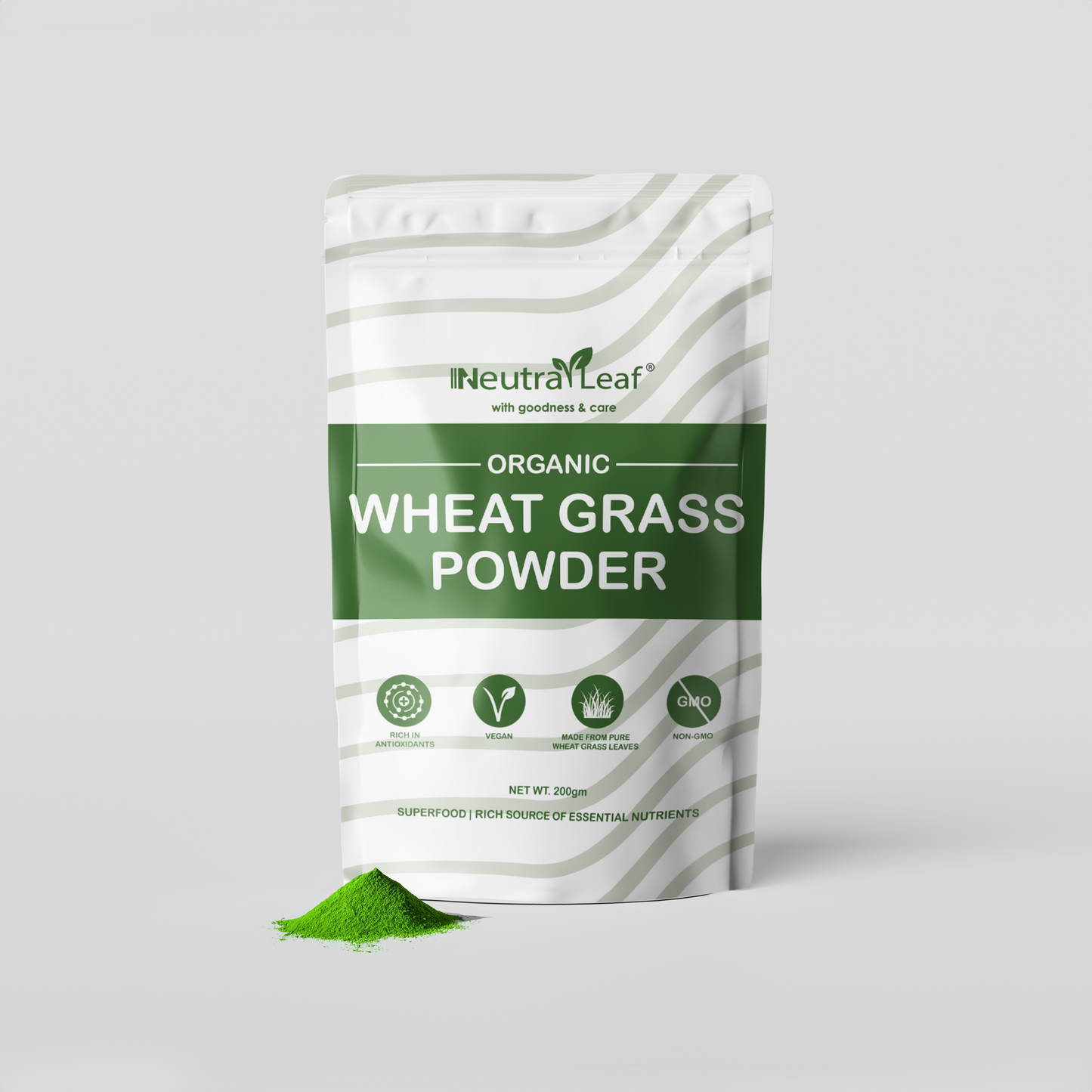 NeutraLeaf Organic Wheat Grass Powder | Healthy Metabolism |  Energy |  Detox |  Immunity Booster | Skin Health