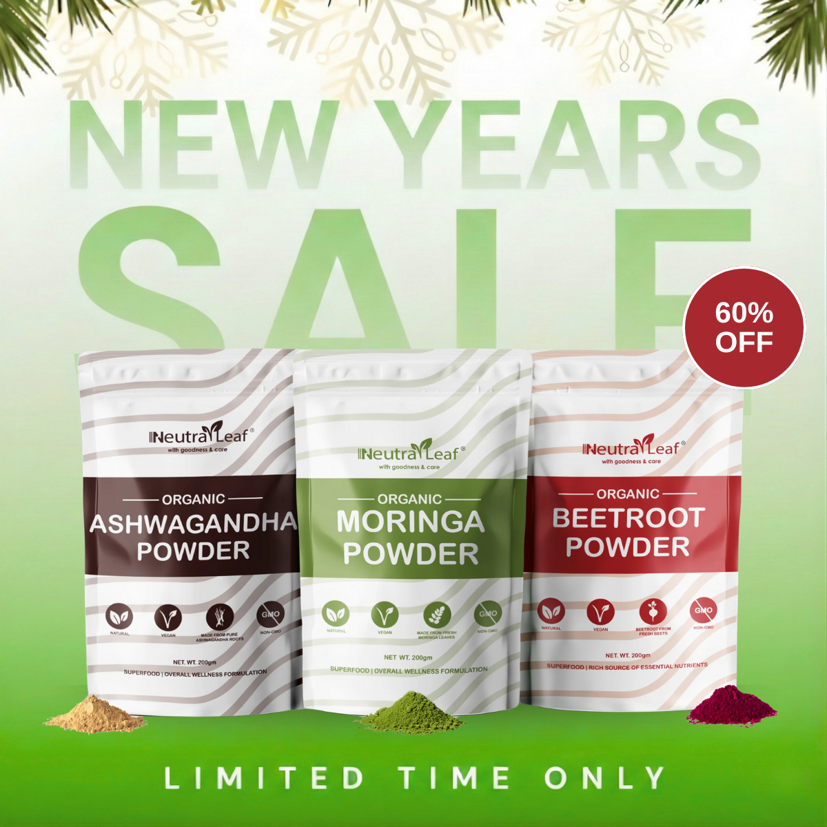 NeutraLeaf Holistic Trio Pack - Clears Skin| Boosts Energy | Supports Digestion | Blood Pressure Management | Nature's Multi-Vitamin