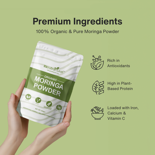 NeutraLeaf Organic Moringa Powder | Immunity Booster| Improves Digestion & Weight Management | Good for Hair & Skin| Protein Rich