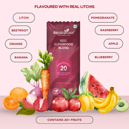 NeutraLeaf Red Blend | Instant Energy and Health| Rich in Nutrition | Radiance Glow | Strong Bones & Immunity 30 Sachet