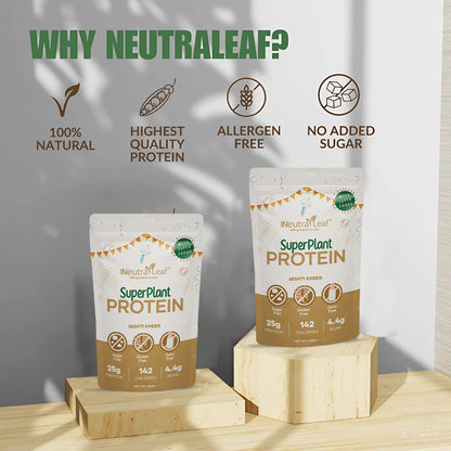Neutraleaf’s Super Plant Protein - Misti Kheer | 10+ Superfoods | 25g Protein Per Serve | 4.4g BCAA | 100% Vegan