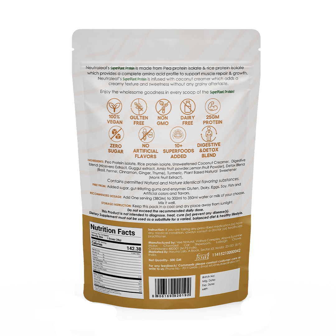 Neutraleaf’s Super Plant Protein - Misti Kheer | 10+ Superfoods | 25g Protein Per Serve | 4.4g BCAA | 100% Vegan