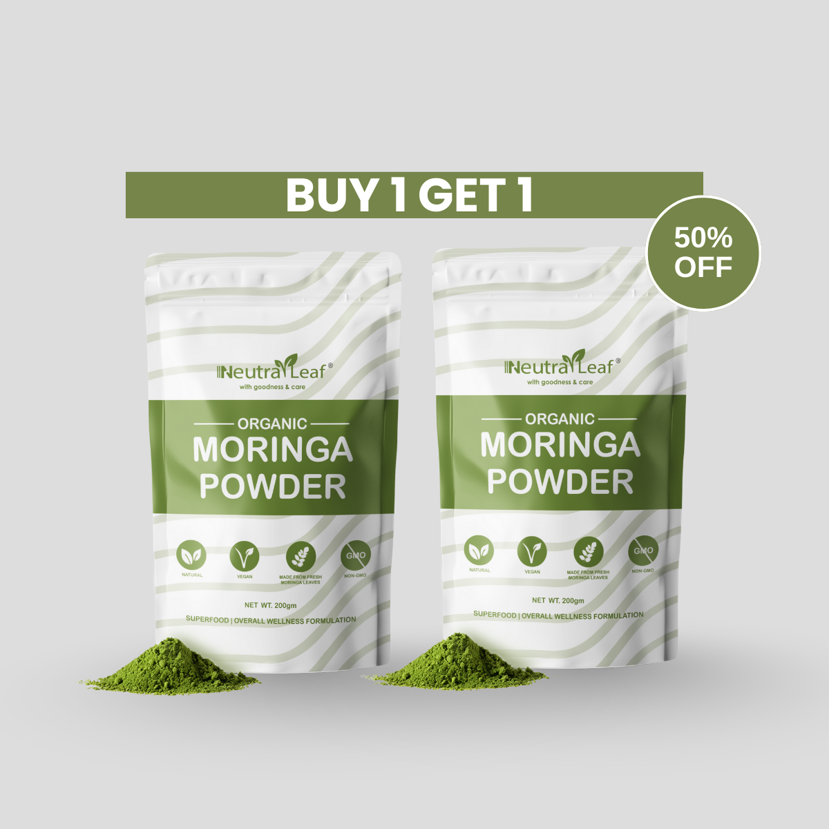 NeutraLeaf Organic Moringa Powder | Immunity Booster| Improves Digestion & Weight Management | Good for Hair & Skin| Protein Rich
