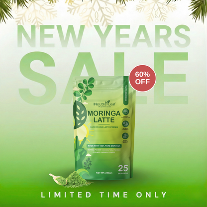 NeutraLeaf Moringa Latte – Rich in Antioxidants & Plant Protein (Tastes Delicious!) (250g)