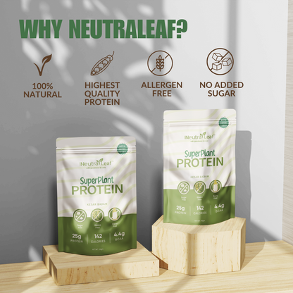 Neutraleaf’s Super Plant Protein - Kesar Badam | 10+ Superfoods | 25g Protein Per Serve | 4.4g BCAA | 100% Vegan