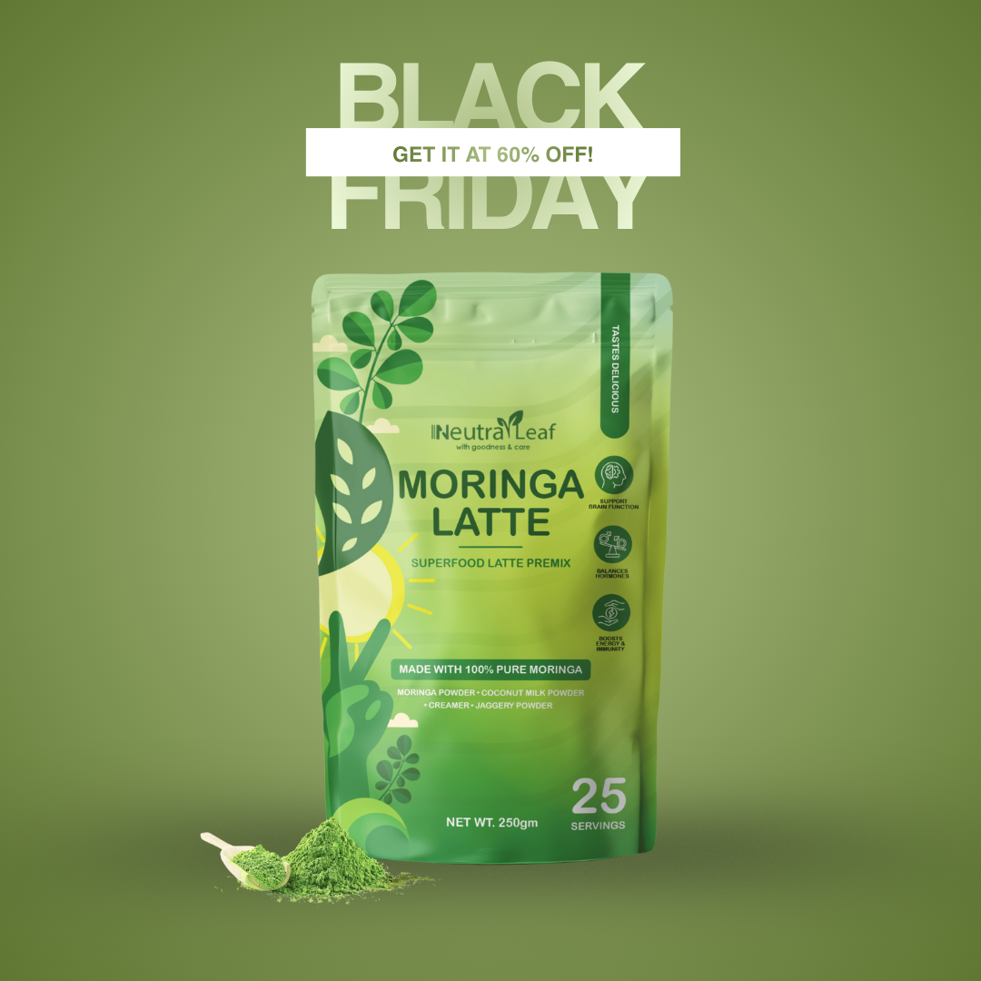 NeutraLeaf Moringa Latte – Rich in Antioxidants & Plant Protein (Tastes Delicious!) (250g)
