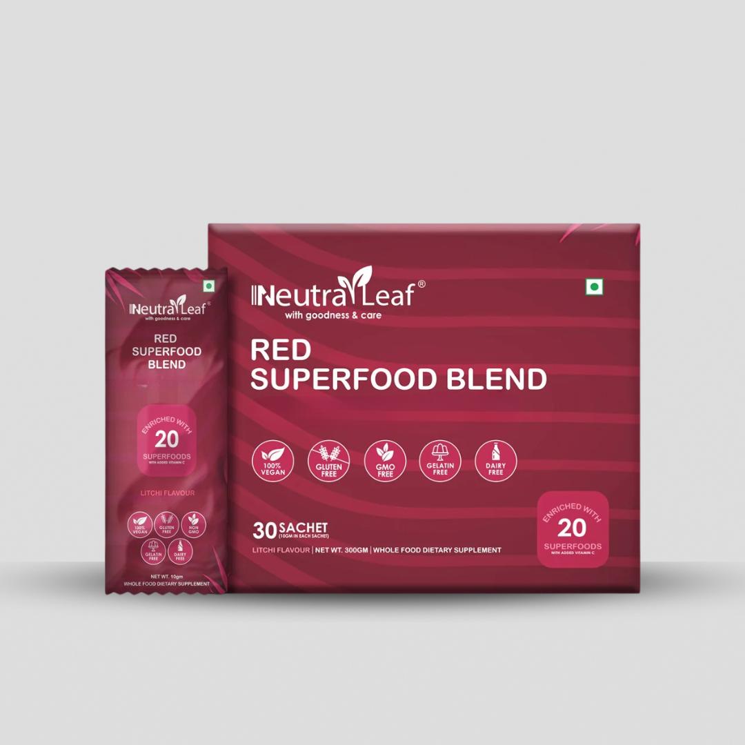 NeutraLeaf Red Blend | Instant Energy and Health| Rich in Nutrition | Radiance Glow | Strong Bones & Immunity 30 Sachet