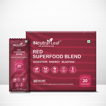 NeutraLeaf Red Blend | Instant Energy and Health| Rich in Nutrition | Radiance Glow | Strong Bones & Immunity 30 Sachet
