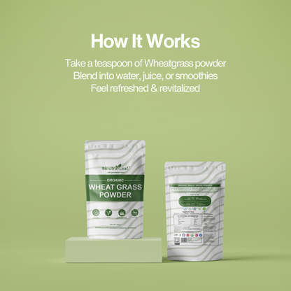 NeutraLeaf Organic Wheat Grass Powder | Healthy Metabolism |  Energy |  Detox |  Immunity Booster | Skin Health