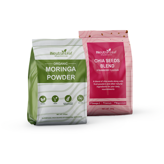 Breakfast combo- Chia Seeds Blend 250gm and Moringa Powder 500gm