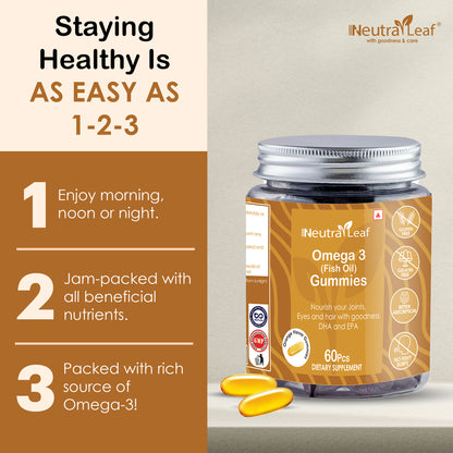 Neutraleaf Omega -3 Gummies Orange Flavor 60pc