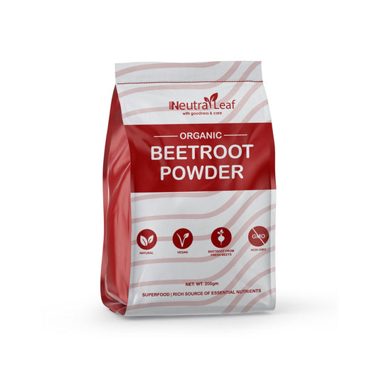 NeutraLeaf Organic Beetroot Powder | 200g | Skin, Face & Hair | Muscle Build | Boosts Energy | Digestion| Pre Workout